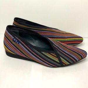 UN United Nude Striped Flats Colorful Rainbow Size 38